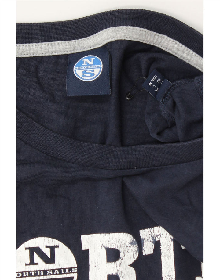 Camiseta masculina North Sails com estampa gráfica grande algodão azul marinho