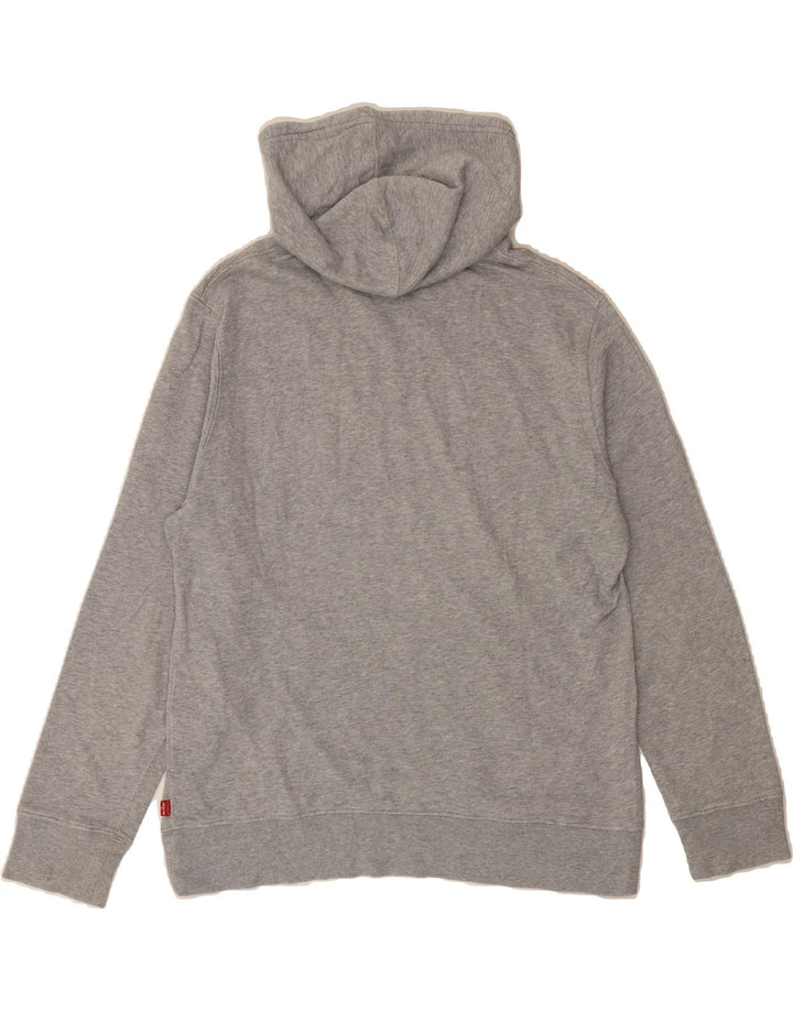 LEVI'S Mens Graphic Hoodie Jumper Small Grey Cotton Vintage Levi's and Second-Hand Levi's from Messina Hembry 
