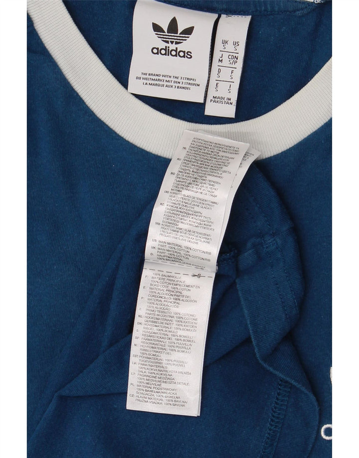 Camiseta masculina ADIDAS Top pequeno algodão azul marinho