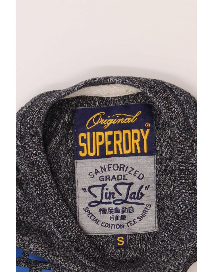 Superdry camiseta masculina gráfica top pequeno algodão azul marinho