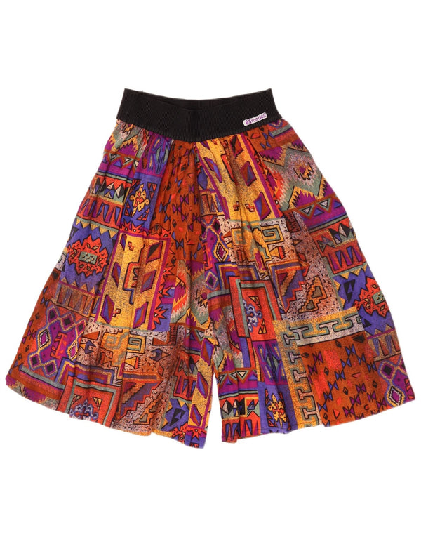 Shorts casuais femininos vintage de cintura alta W26 pequenos retalhos multicoloridos