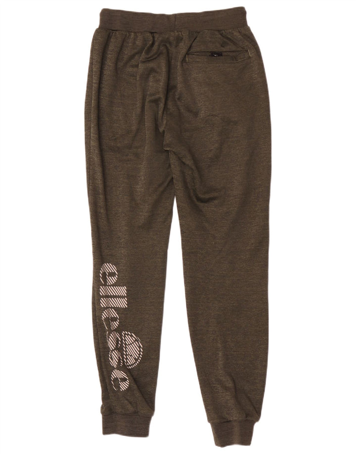 Calça de treino masculina Ellesse com estampa gráfica, calça jogger pequena cáqui salpicada