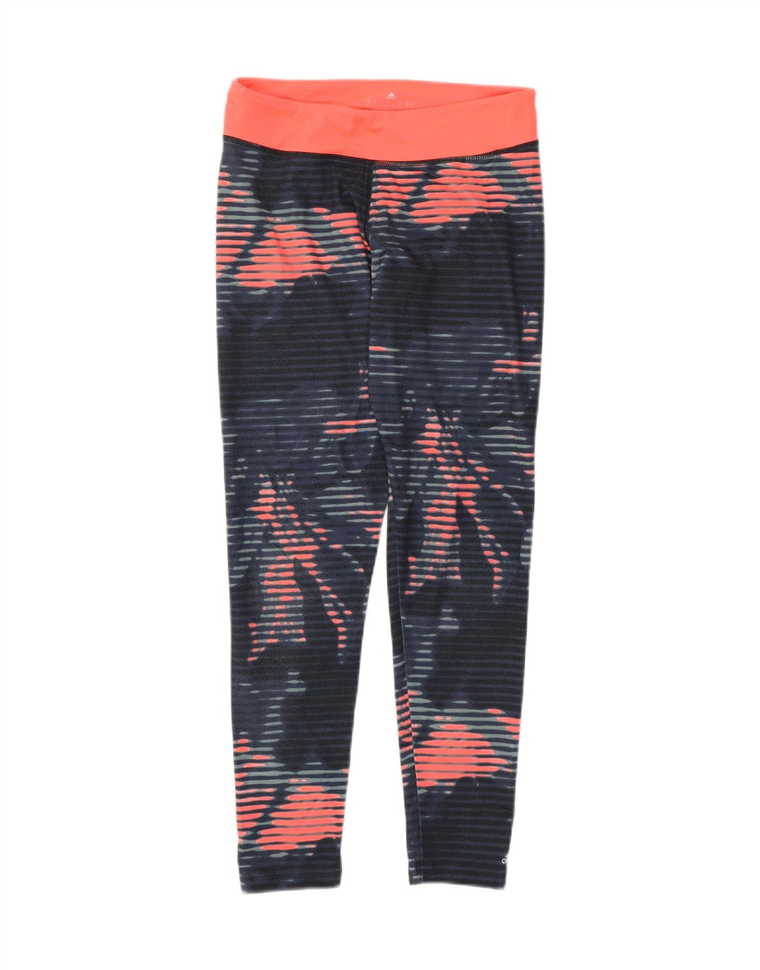 Adidas Womens Crop Leggings UK 8/10 Pequeno Azul Listrado Poliéster