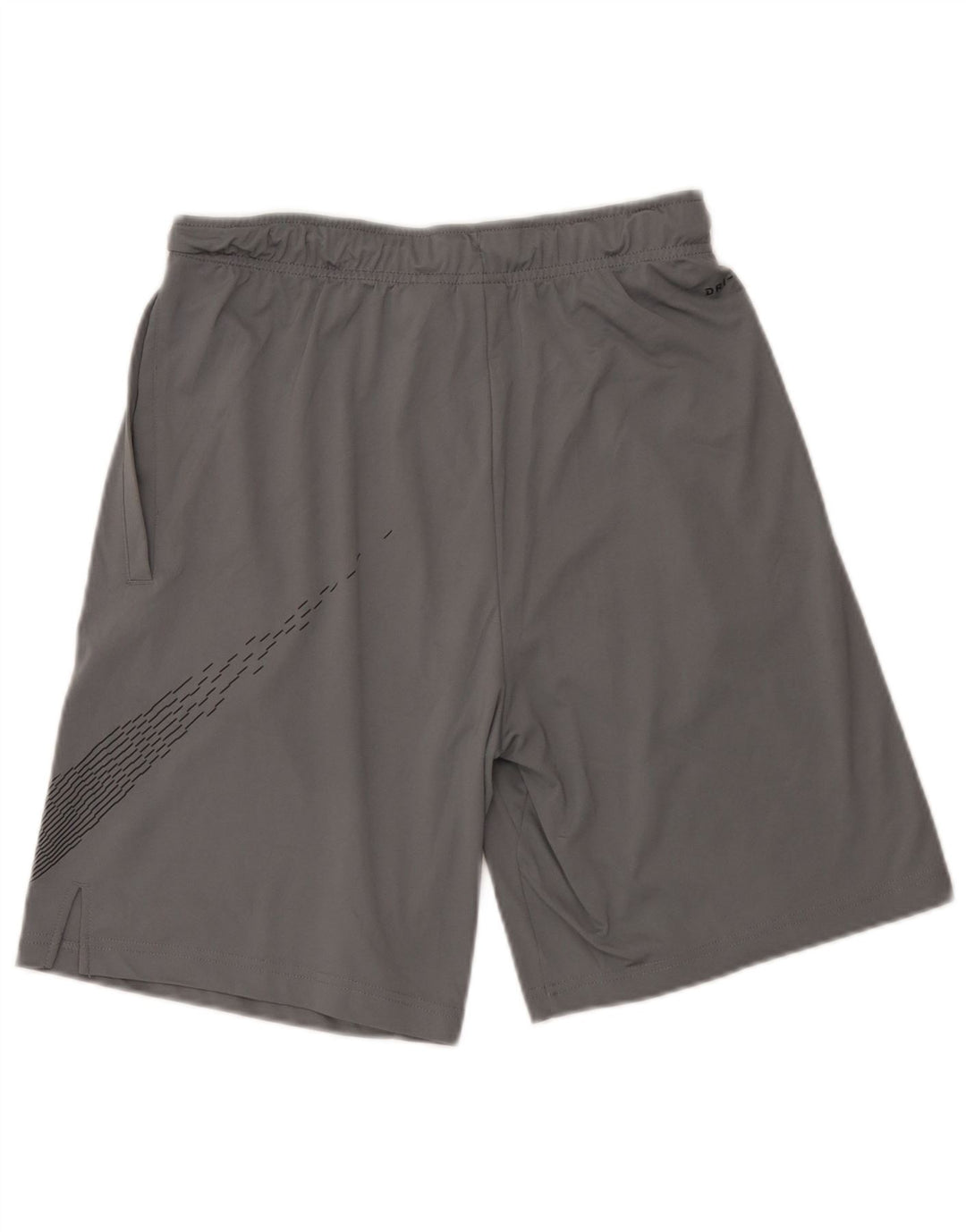 Shorts esportivos Nike masculinos Dri Fit Graphic cinza médio poliéster