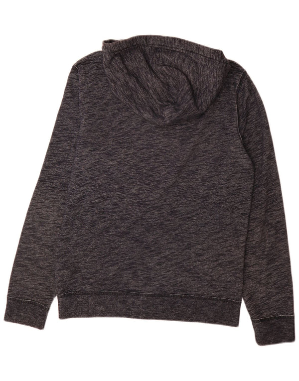 Suéter masculino Hollister com capuz e zíper gráfico médio algodão azul marinho