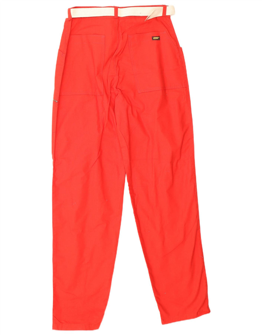 Calça cargo feminina VINTAGE de cintura alta IT 46 grande W28 L31 algodão vermelho