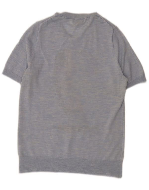 J. Crew Suéter feminino com gola canoa Reino Unido 14 grande novidade azul