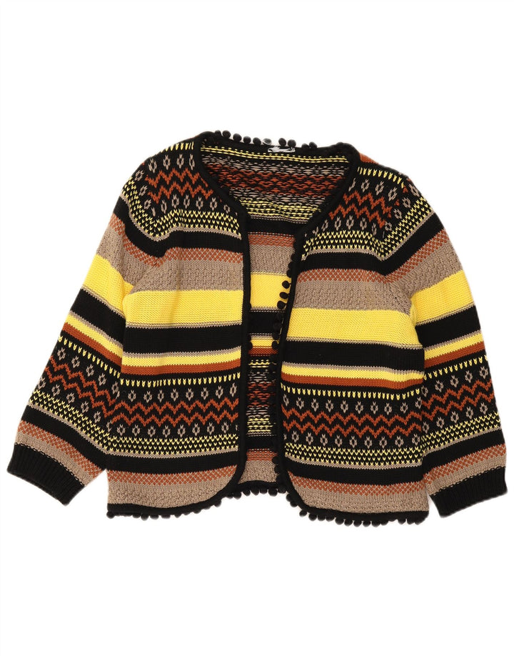 Bolero feminino vintage UK 14 médio multicolorido geométrico