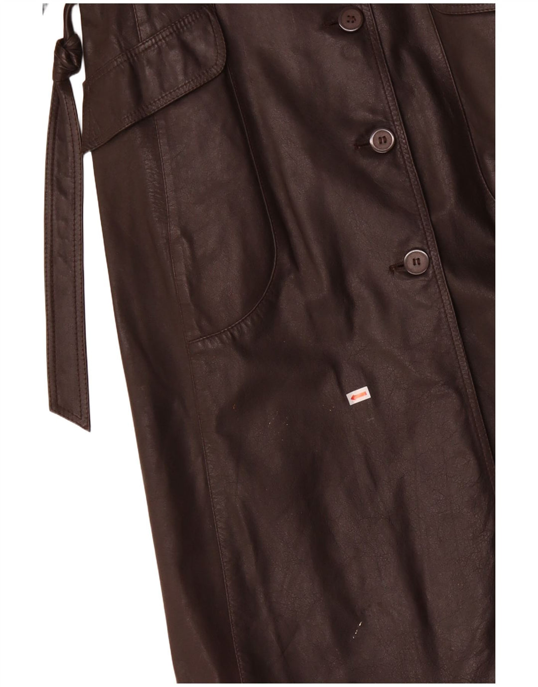 Casaco de couro feminino VINTAGE UK 12 couro marrom médio