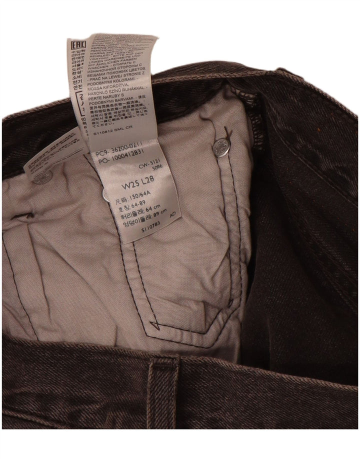 Jeans feminino Levi's 501 Straight W25 L28 algodão cinza