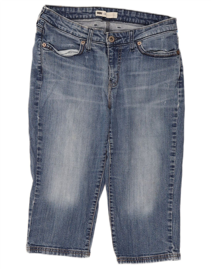 LEVI'S Capri Jeans Feminino US 12 Grande W31 L18 Azul Algodão