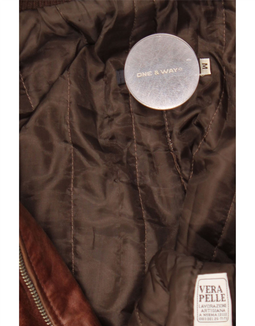 Jaqueta de couro masculina vintage UK 38 couro marrom médio