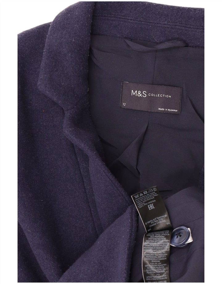 Jaqueta blazer feminina de 2 botões Marks & Spencer Reino Unido 12 médio azul marinho