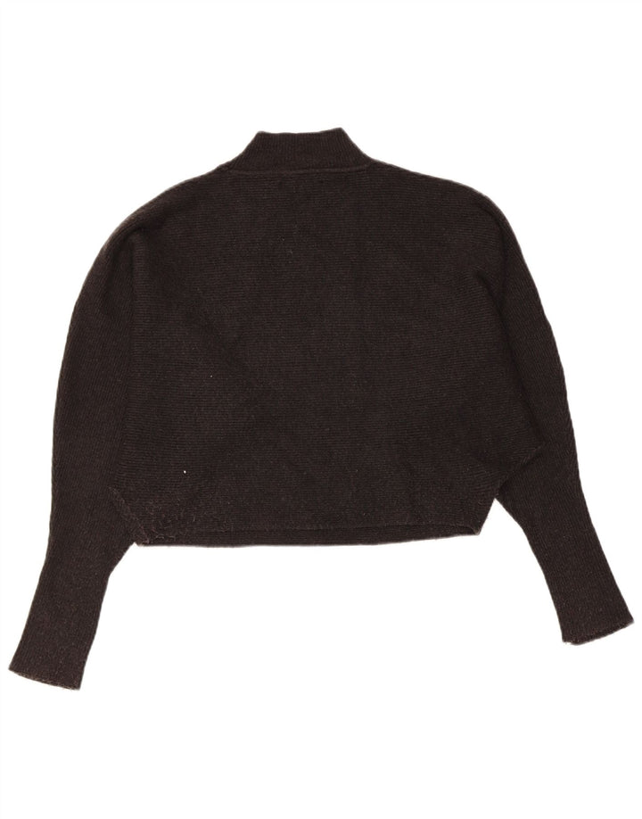 Suéter feminino Zara com gola tartaruga e gola redonda, Reino Unido 14, cinza médio