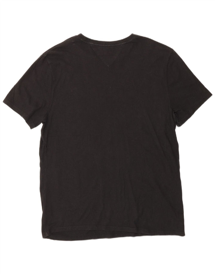 Tommy Hilfiger Camiseta masculina grande de algodão preto