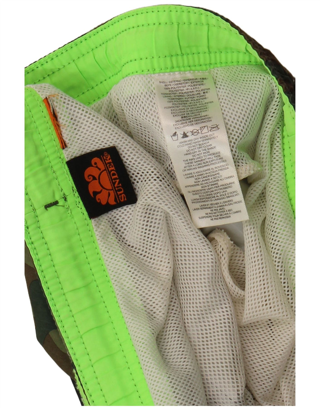 Shorts de natação masculino Sundek grande poliéster camuflado cáqui