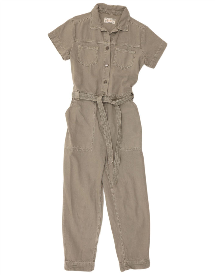 Macacão jeans feminino Fat Face UK 12 algodão cáqui médio