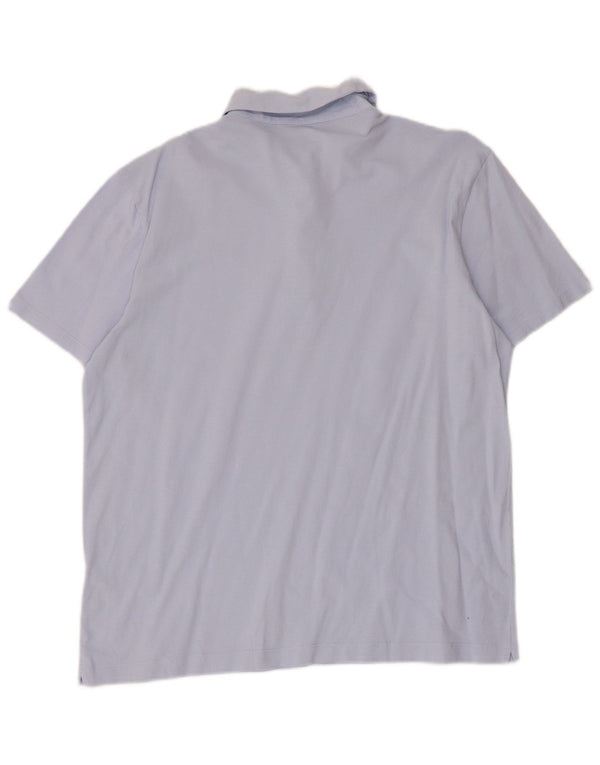 Camisa polo masculina Massimo Dutti grande algodão azul