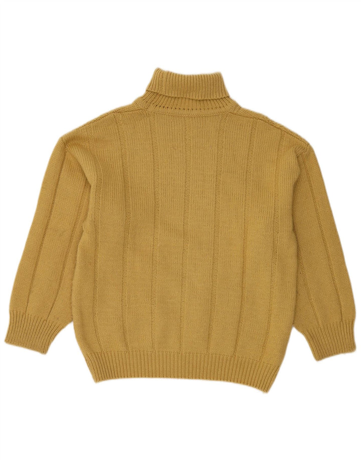 Suéter feminino VINTAGE com gola redonda IT 48 XL lã amarela