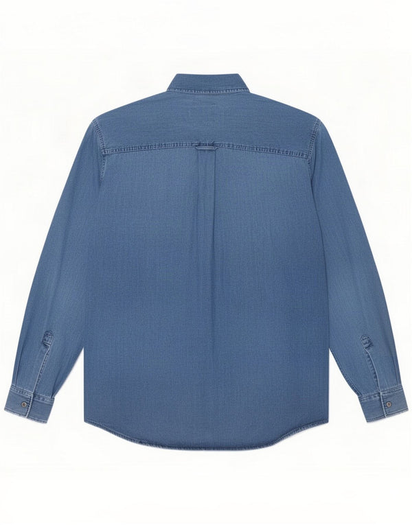 Camisa jeans masculina Marlboro Classics XL Azul Algodão