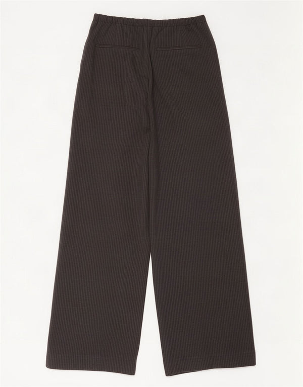 Calça Chino feminina Zara com perna larga XS W24 L28 cinza risca de giz viscose