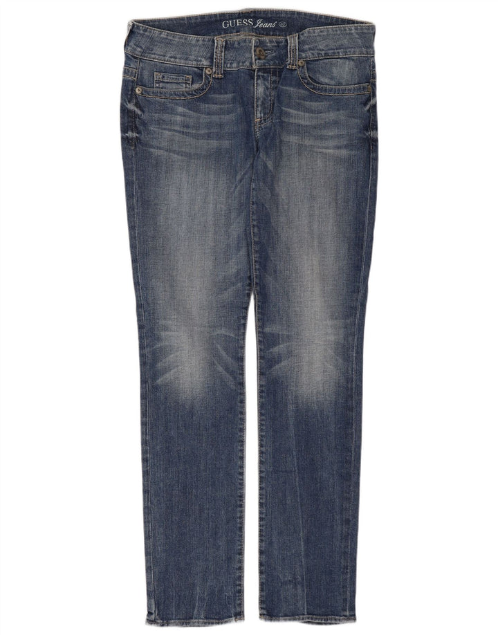 Guess Mens Stretch Slim Jeans W33 L32 Azul Algodão