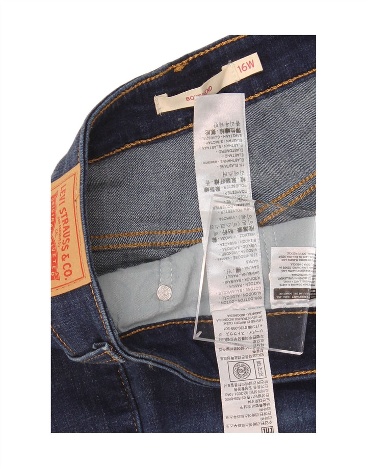 Calça Jeans Feminina Levi's Boyfriend Cropped US 16 2XL W36 L26 Azul Algodão