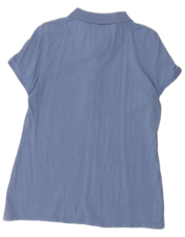 Camisa polo feminina Crew Clothing UK 14 azul médio