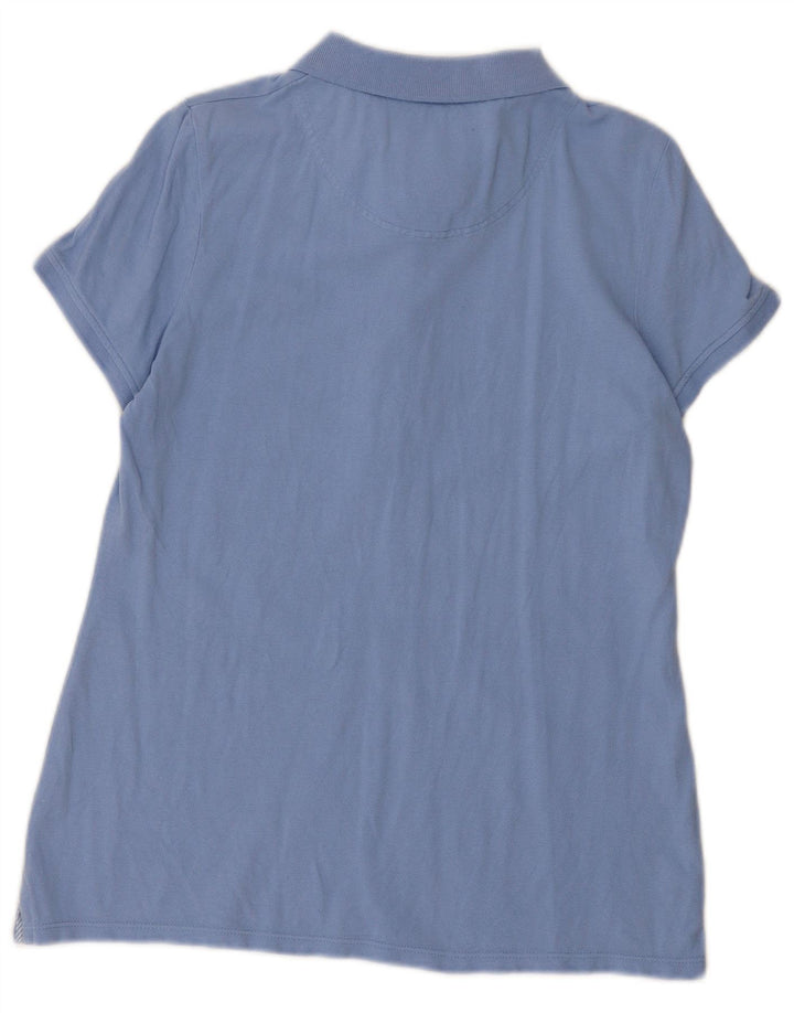 Camisa polo feminina Crew Clothing UK 14 azul médio