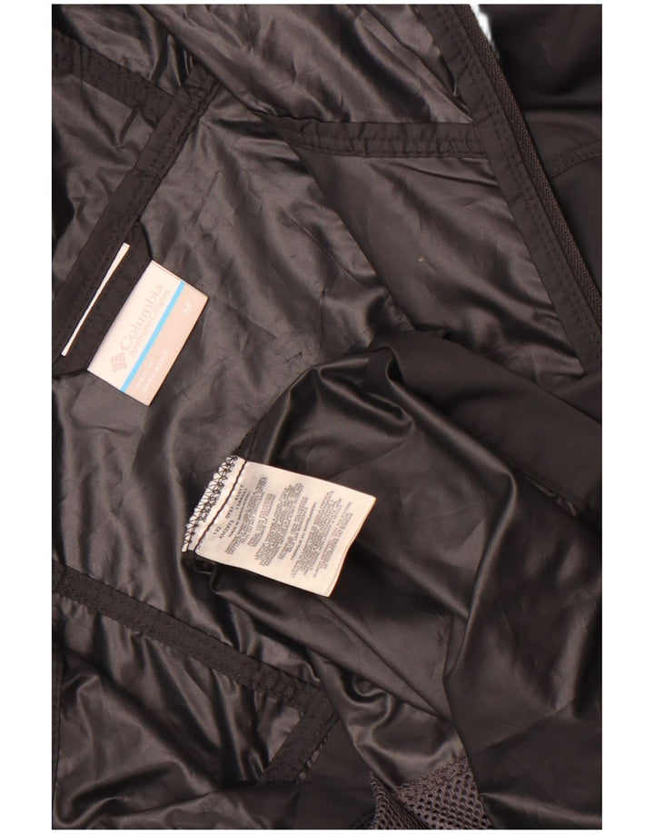 Jaqueta de chuva masculina Columbia com capuz UK 38 poliéster preto médio