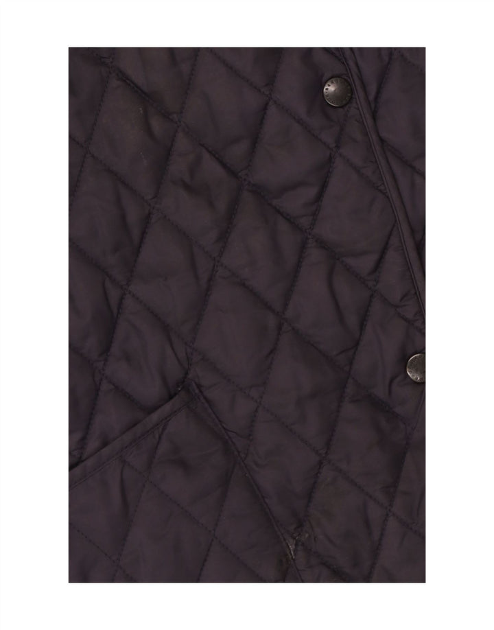 Jaqueta acolchoada feminina Barbour UK 16 grande azul marinho poliamida