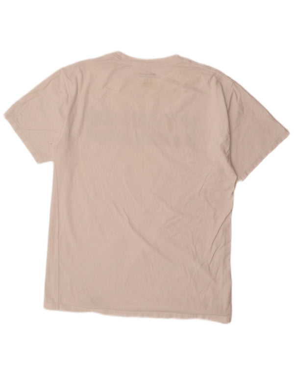Camiseta gráfica masculina Champion Top médio algodão branco