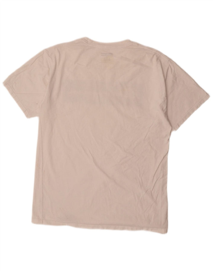 Camiseta gráfica masculina Champion Top médio algodão branco