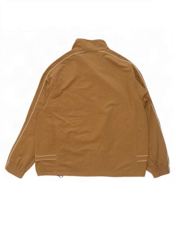 Diadora Mens Velour Tracksuit Top Jacket 2XL Bege Listrado Poliéster