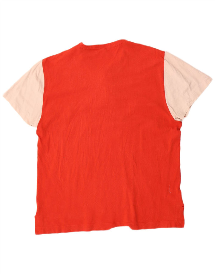 Camiseta gráfica masculina FILA Top médio vermelho colorblock