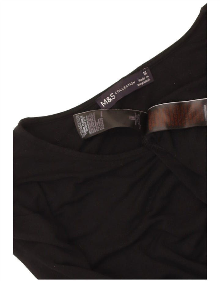 Vestido camiseta feminino Marks & Spencer Reino Unido 12 viscose preta média