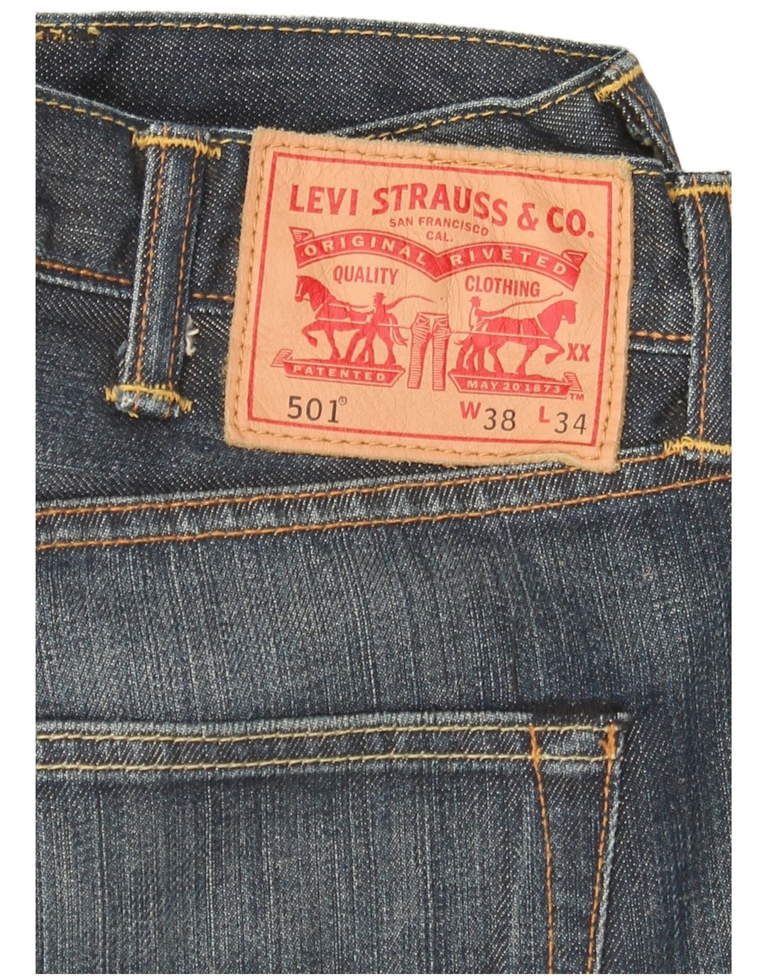 Levi's Masculino 501 Straight Jeans W38 L34 Azul Algodão