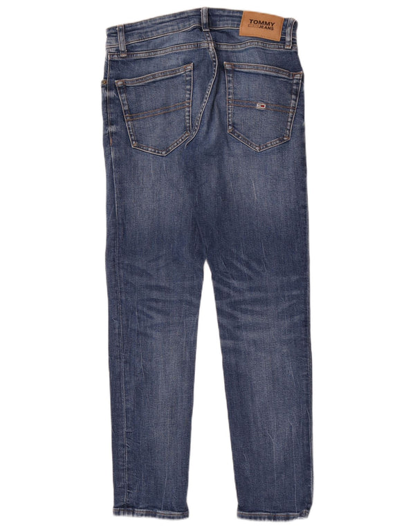 Tommy Hilfiger Masculino Slim Jeans W27 L30 Azul Algodão