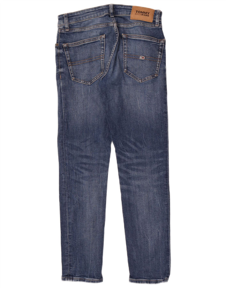 Tommy Hilfiger Masculino Slim Jeans W27 L30 Azul Algodão
