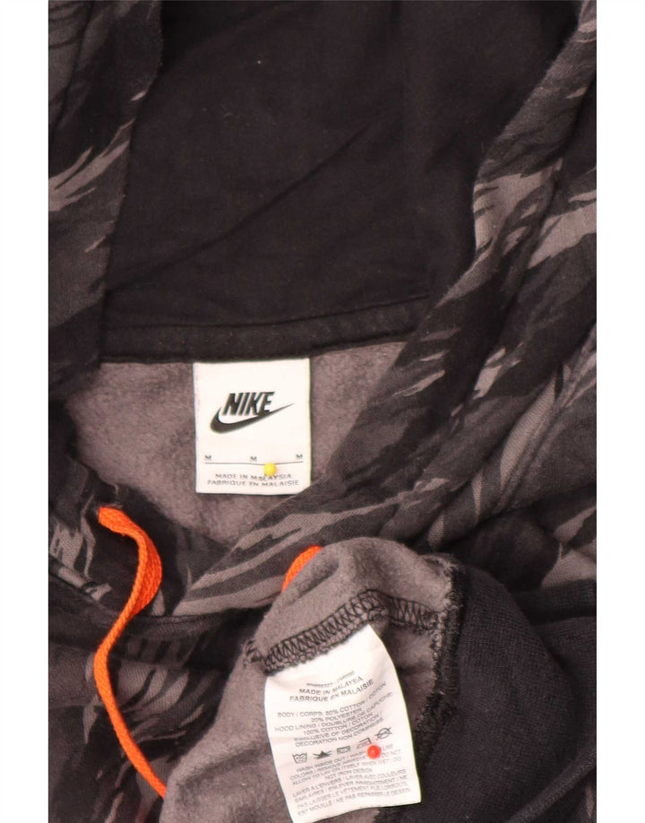 Nike Mens Hoodie Jumper Médio Cinza Camuflagem Algodão