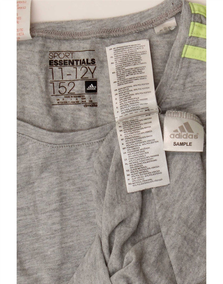 Camiseta Adidas Boys Climalite Top 11-12 Anos Cinza Poliéster