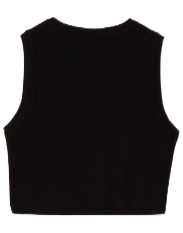 Zara Womens Crop Vest Top UK 14 Grande Viscose Preta