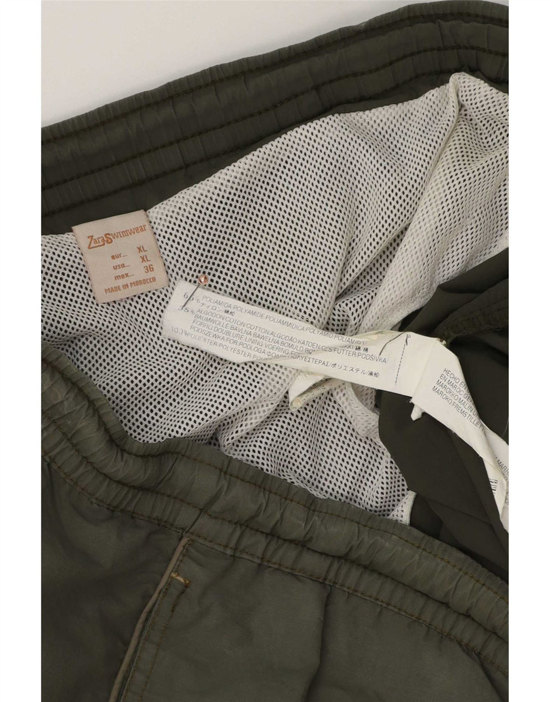 Zara Shorts de banho masculino XL poliamida verde