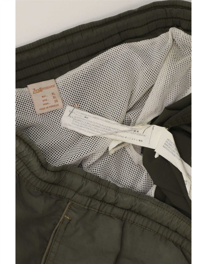 Zara Shorts de banho masculino XL poliamida verde