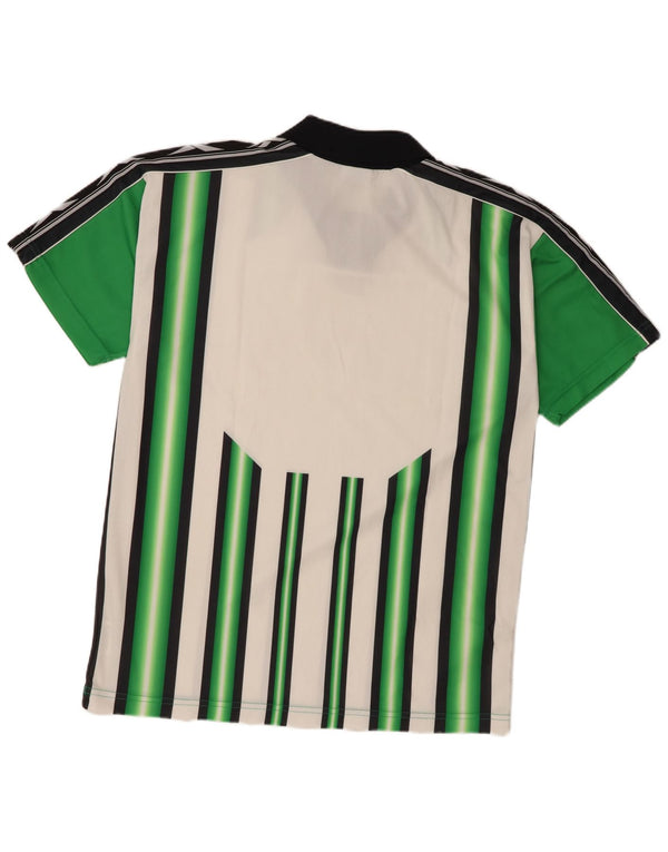 Camisa pólo gráfica masculina Reebok grande poliéster listrado verde