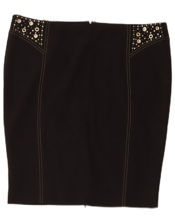 Saia lápis feminina Roccobarocco IT 46 grande W34 poliéster preto