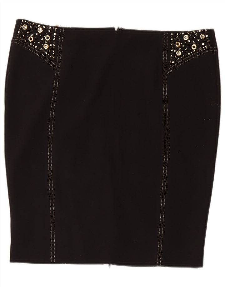 Saia lápis feminina Roccobarocco IT 46 grande W34 poliéster preto