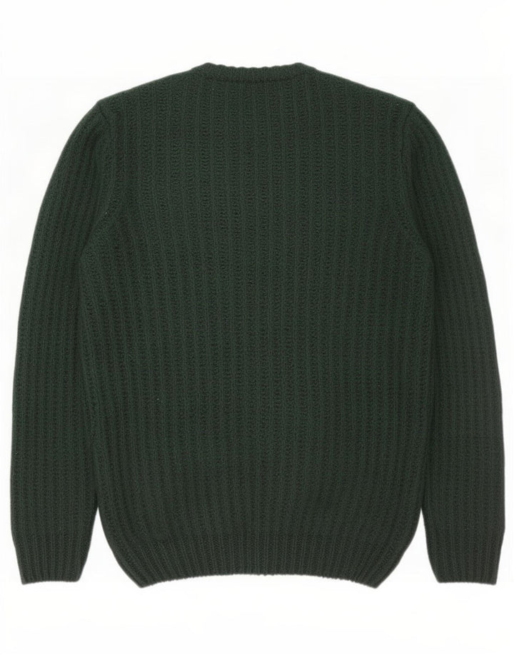 Zara Suéter masculino com gola redonda e acrílico verde médio