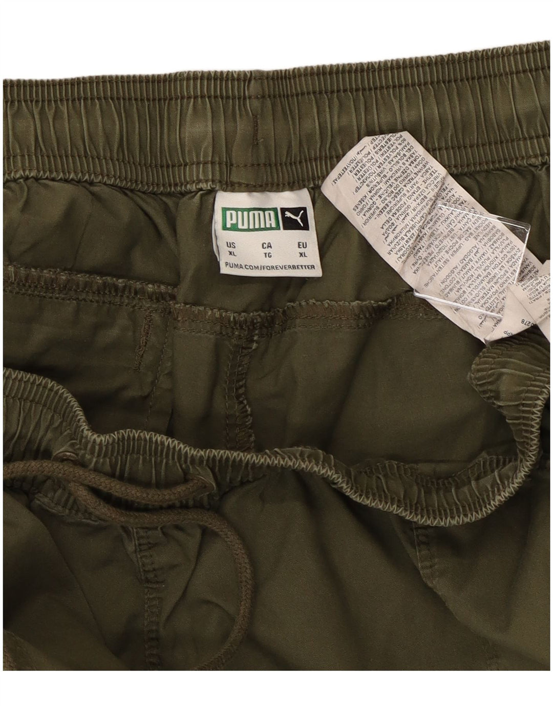PUMA Mens Joggers Cargo Calças XL W38 L28 Algodão Cáqui