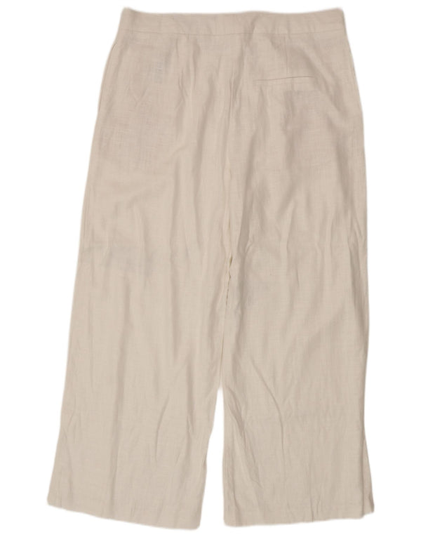 Calça casual feminina de cintura alta Marks & Spencer Reino Unido 16 grande W36 L27 branca